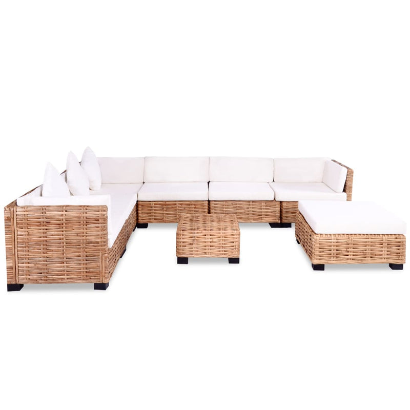 vidaXL Sofa Set 27 Pieces Natural Rattan