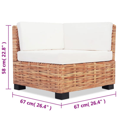 vidaXL Sofa Set 18 Pieces Natural Rattan