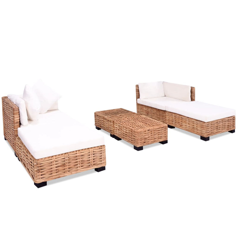vidaXL Sofa Set 16 Pieces Natural Rattan