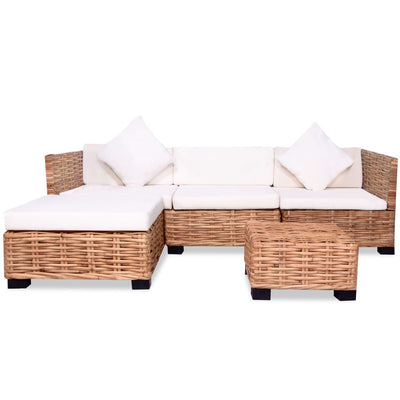 vidaXL Sofa Set 14 Pieces Natural Rattan