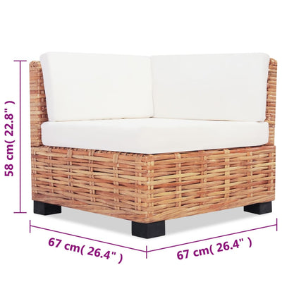 vidaXL Sofa Set 14 Pieces Natural Rattan