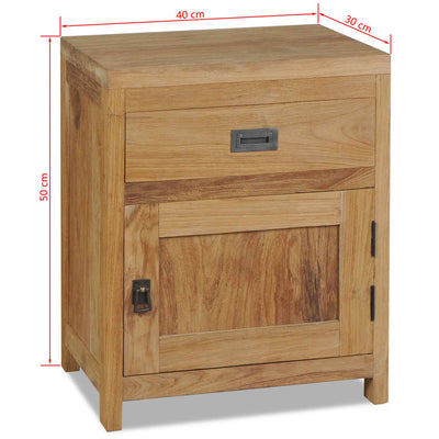 vidaXL Bedside Cabinet Solid Teak 40x30x50 cm