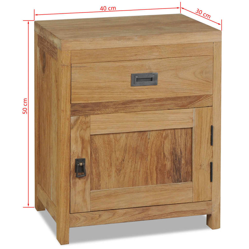 vidaXL Bedside Cabinet Solid Teak 40x30x50 cm