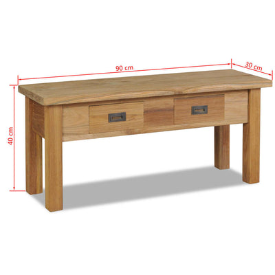 vidaXL Hall Bench Solid Teak 90x30x40 cm
