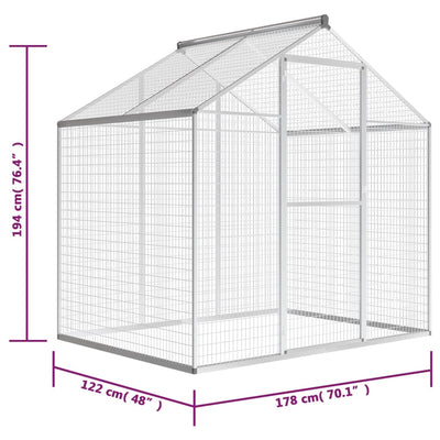 vidaXL Outdoor Aviary Aluminium 178x242x192 cm