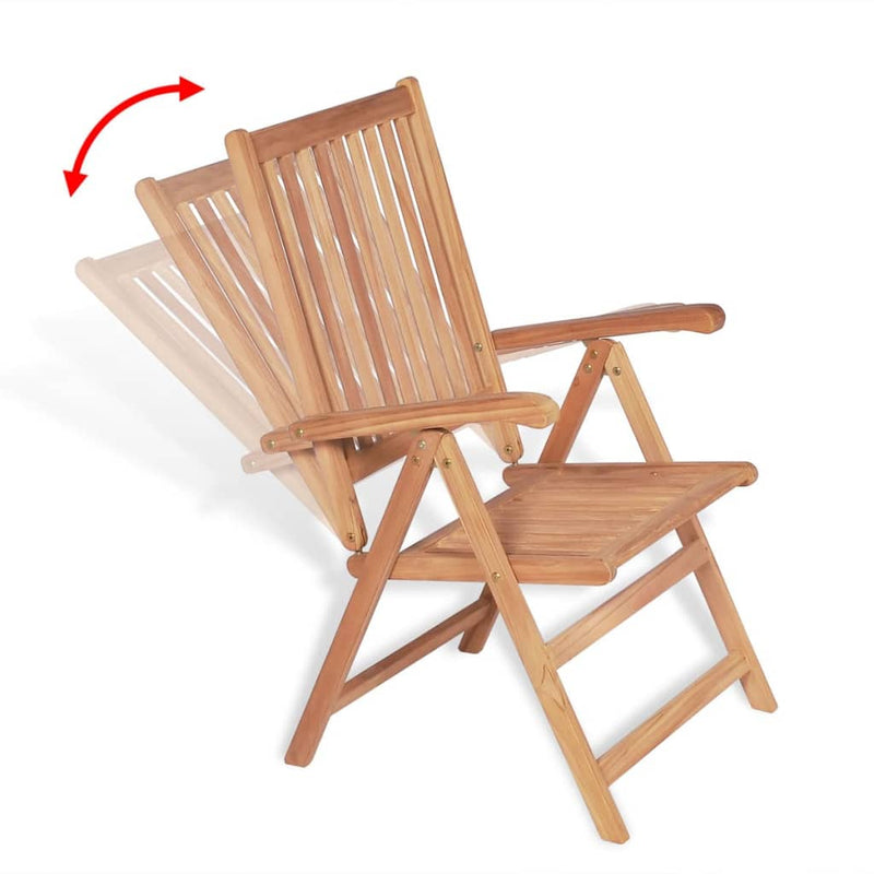 vidaXL Reclining Garden Chair Solid Teak Wood