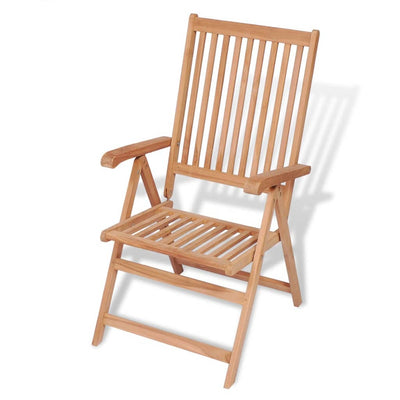 vidaXL Reclining Garden Chairs 2 pcs Solid Teak Wood