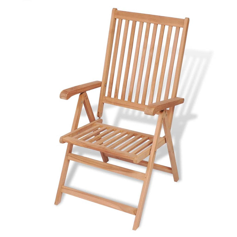 vidaXL Reclining Garden Chairs 2 pcs Solid Teak Wood