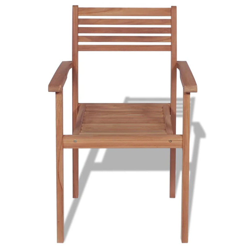 vidaXL Stackable Garden Chairs 4 pcs Solid Teak Wood