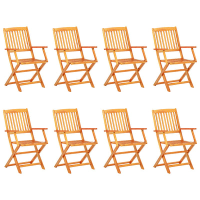 vidaXL 9 Piece Folding Outdoor Dining Set Solid Acacia Wood