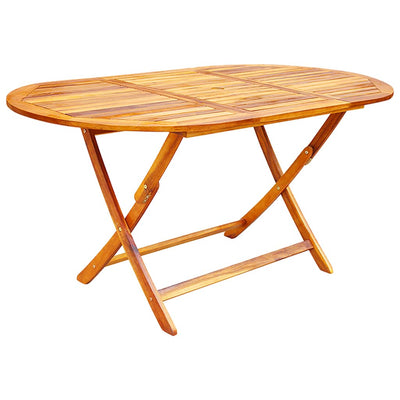vidaXL 9 Piece Folding Outdoor Dining Set Solid Acacia Wood