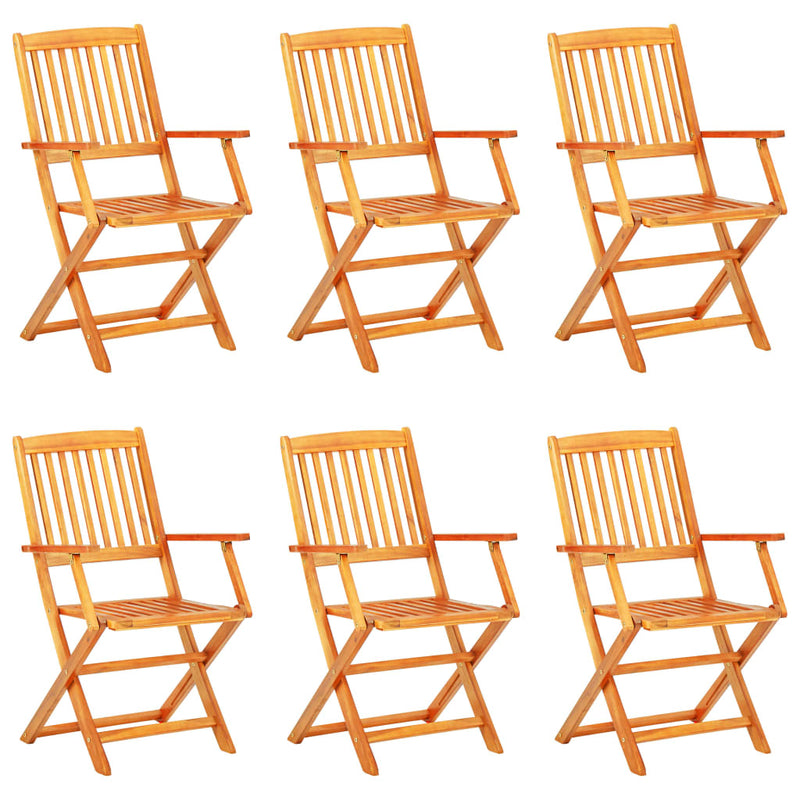 vidaXL 7 Piece Folding Outdoor Dining Set Solid Acacia Wood