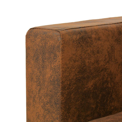 vidaXL Armchair Brown Faux Suede Leather