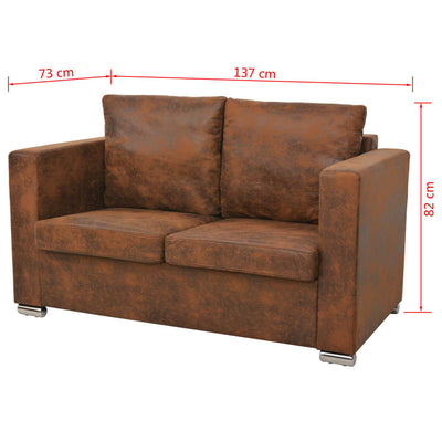 vidaXL 2-Seater Sofa 137x73x82 cm Artificial Suede Leather