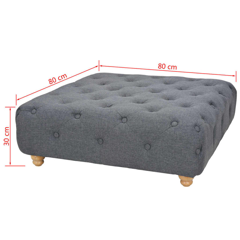 vidaXL Pouffe Fabric 80x80x30 cm Dark Grey