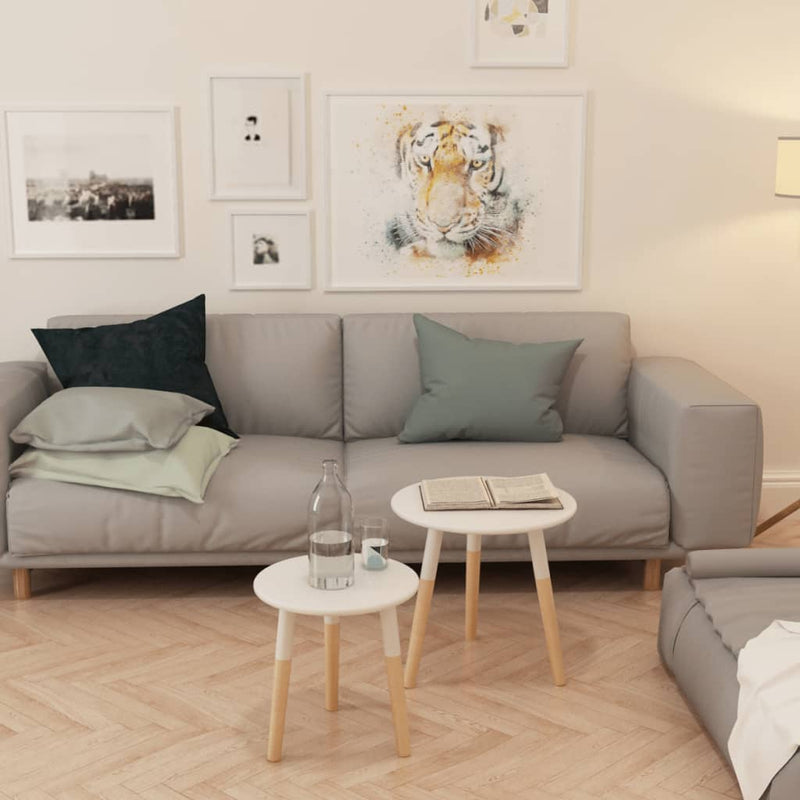 vidaXL Side Table Set 2 Pieces Solid Pinewood Black