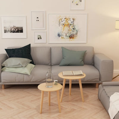 vidaXL Side Table Set 2 Pieces Solid Pinewood Black