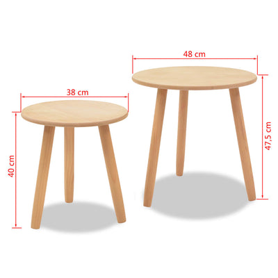 vidaXL Side Table Set 2 Pieces Solid Pinewood Black