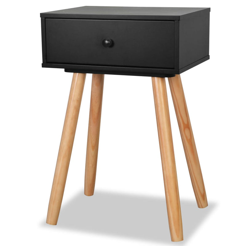vidaXL Bedside Tables 2 pcs Solid Pinewood 40x30x61 cm Black