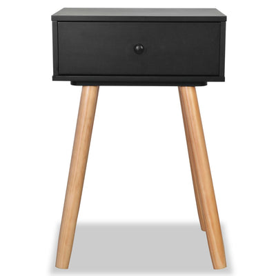 vidaXL Bedside Tables 2 pcs Solid Pinewood 40x30x61 cm Black