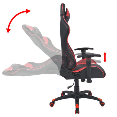 vidaXL Reclining Office Racing Chair Artificial Leather Red