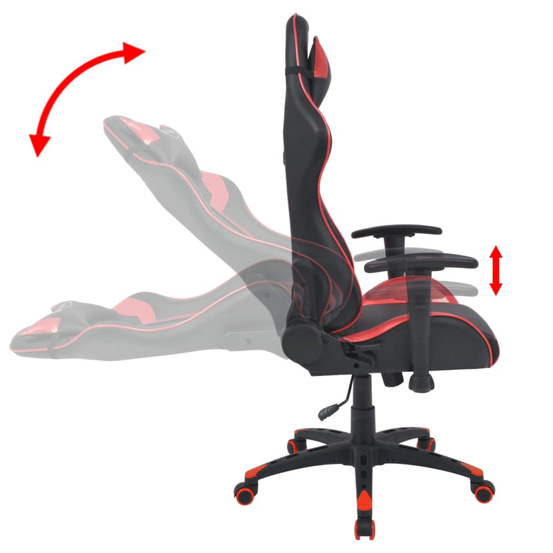 vidaXL Reclining Office Racing Chair Artificial Leather Red