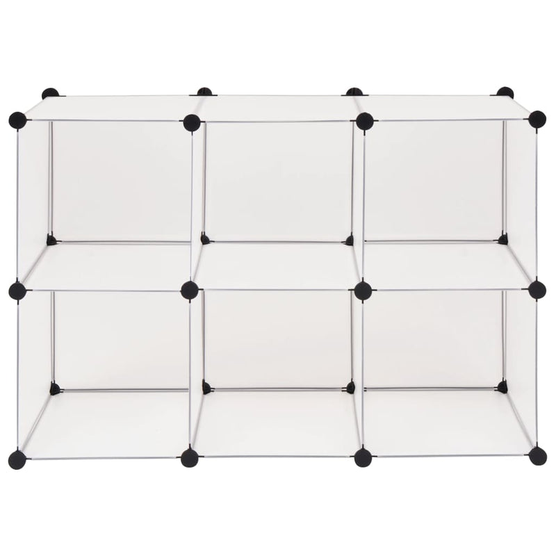 vidaXL Storage Cube Organiser with 6 Compartments Black