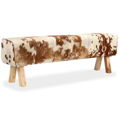 vidaXL Bench Genuine Goat Leather 120x30x45 cm