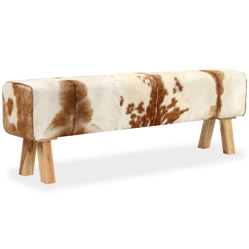 vidaXL Bench Genuine Goat Leather 120x30x45 cm