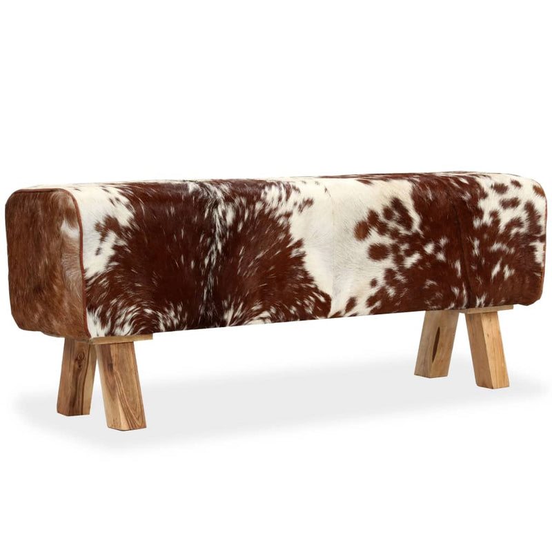 vidaXL Bench Genuine Goat Leather 120x30x45 cm