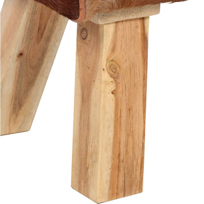 vidaXL Bench Genuine Goat Leather 120x30x45 cm