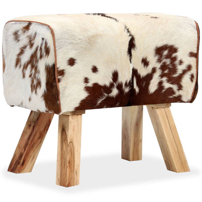vidaXL Stool Genuine Goat Leather 40x30x45 cm