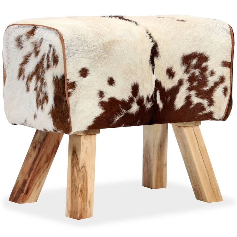 vidaXL Stool Genuine Goat Leather 40x30x45 cm