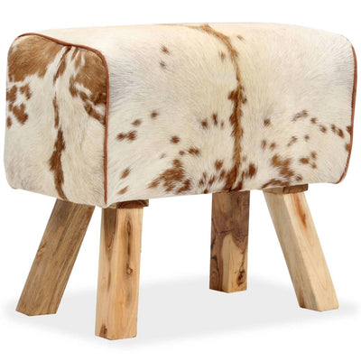vidaXL Stool Genuine Goat Leather 40x30x45 cm