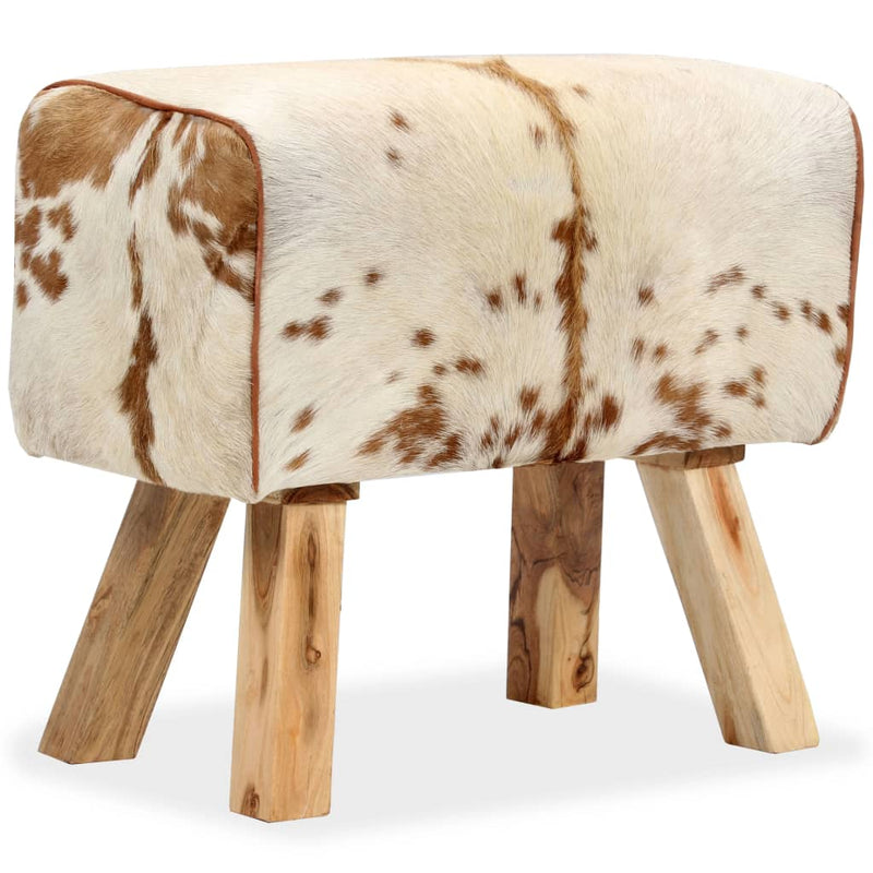 vidaXL Stool Genuine Goat Leather 40x30x45 cm