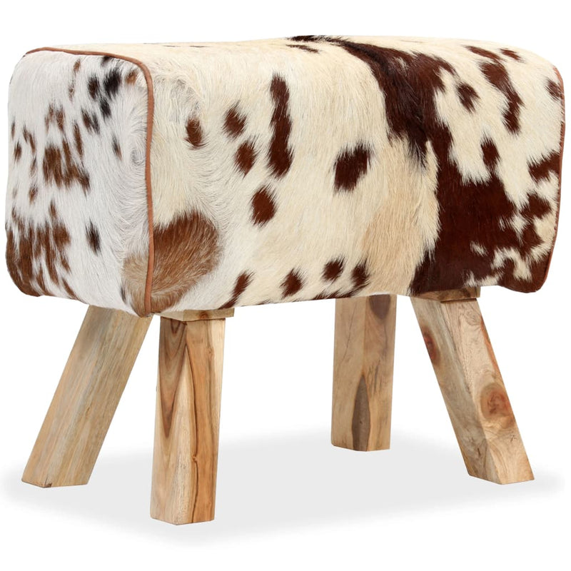 vidaXL Stool Genuine Goat Leather 40x30x45 cm