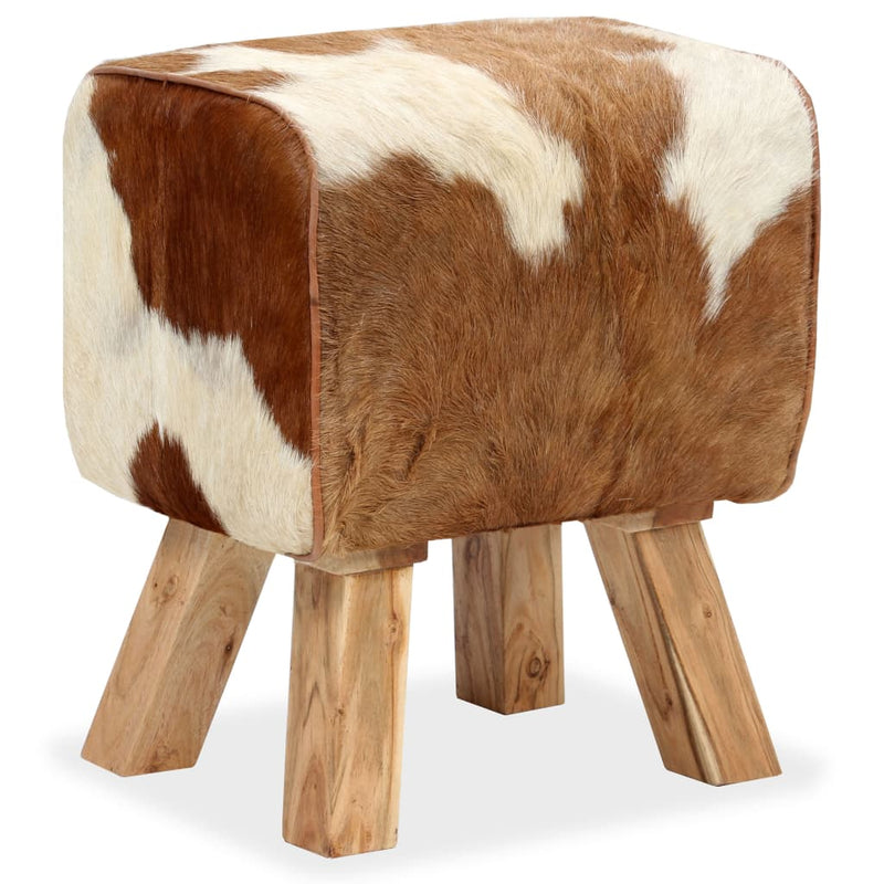 vidaXL Stool Genuine Goat Leather 40x30x45 cm