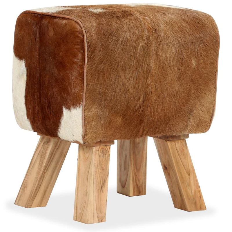 vidaXL Stool Genuine Goat Leather 40x30x45 cm
