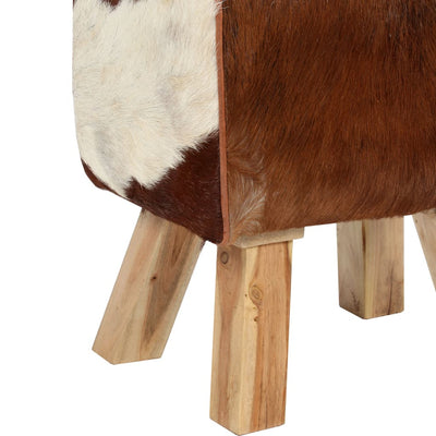 vidaXL Stool Genuine Goat Leather 40x30x45 cm