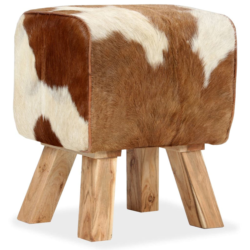 vidaXL Stool Genuine Goat Leather 40x30x45 cm