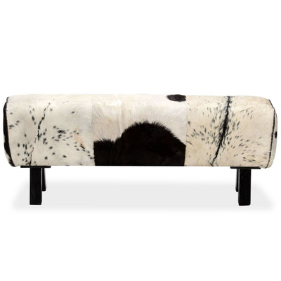 vidaXL Bench Genuine Goat Leather 120x30x45 cm
