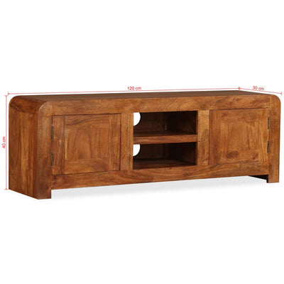 vidaXL TV Cabinet Solid Wood with Honey Finish 120x30x40 cm