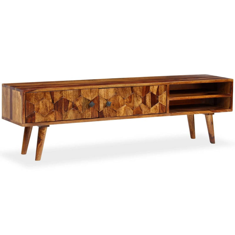vidaXL TV Cabinet Solid Sheesham Wood 140x30x40 cm