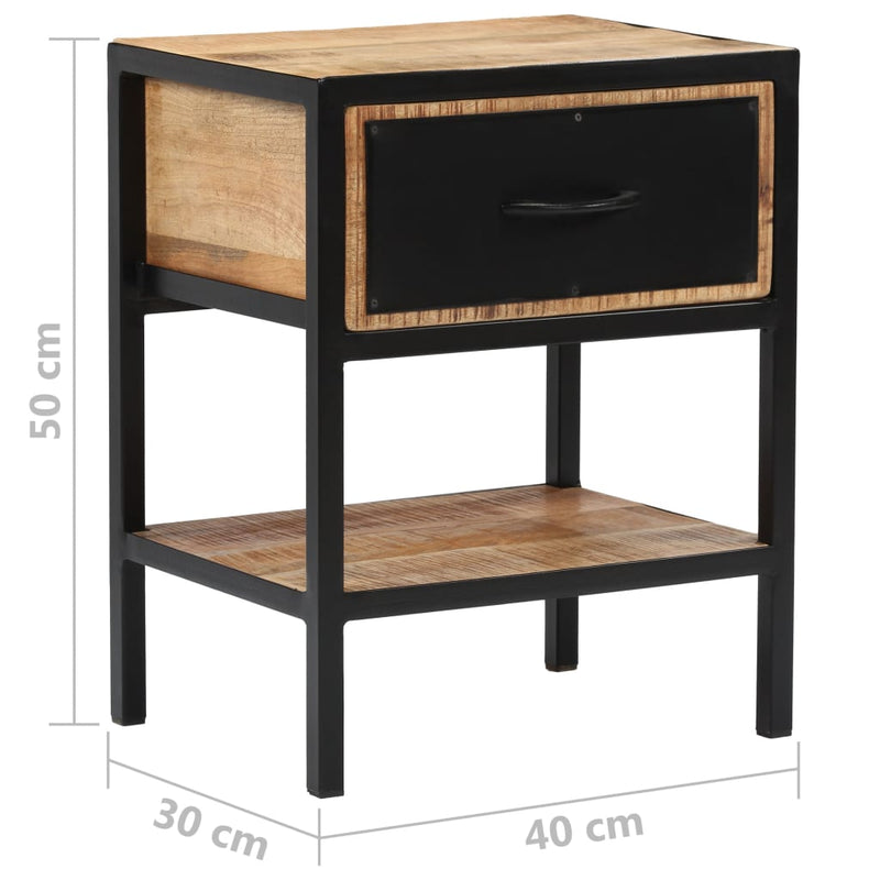 vidaXL Bedside Cabinet Solid Mango Wood 40x30x50 cm