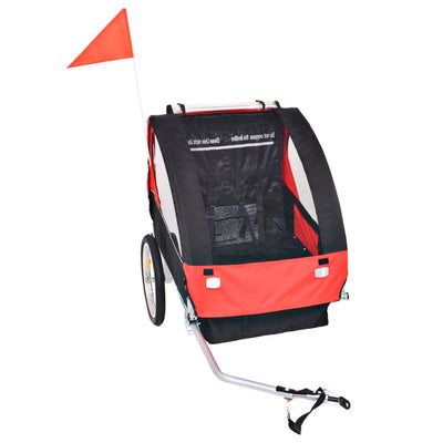 vidaXL Bike Trailer Red and Black 30 kg