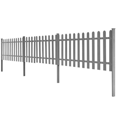 vidaXL Picket Fence with Posts 3 pcs WPC 600x60 cm