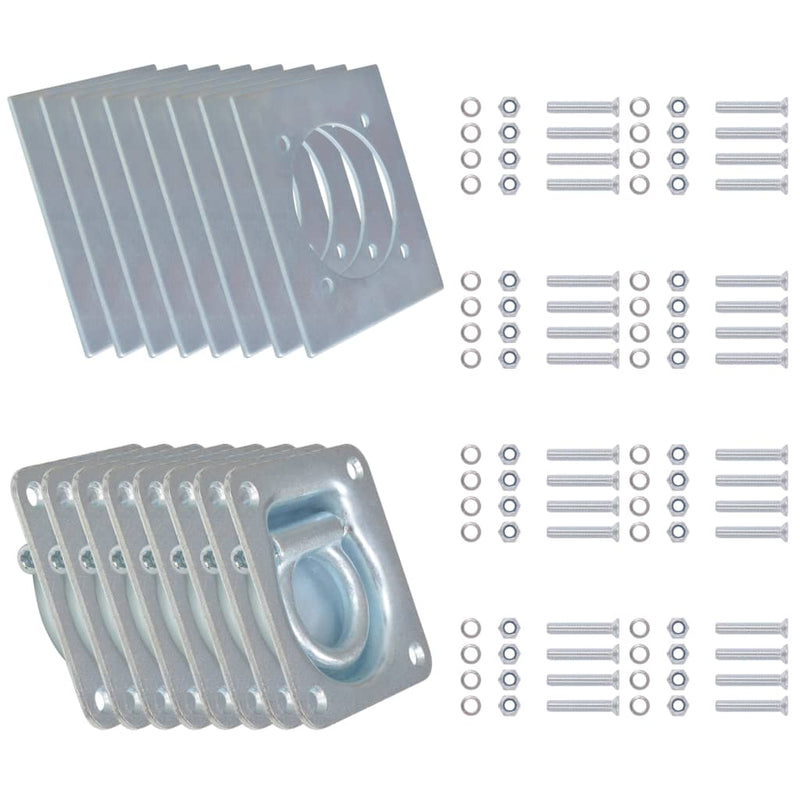 vidaXL Lashing Rings for Trailer 6 pcs Galvanised Steel 2000 kg