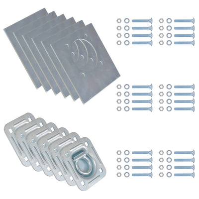 vidaXL Lashing Rings for Trailer 6 pcs Galvanised Steel 2000 kg