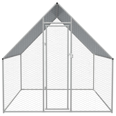 vidaXL Outdoor Chicken Cage Galvanised Steel 2x2x1.92 m