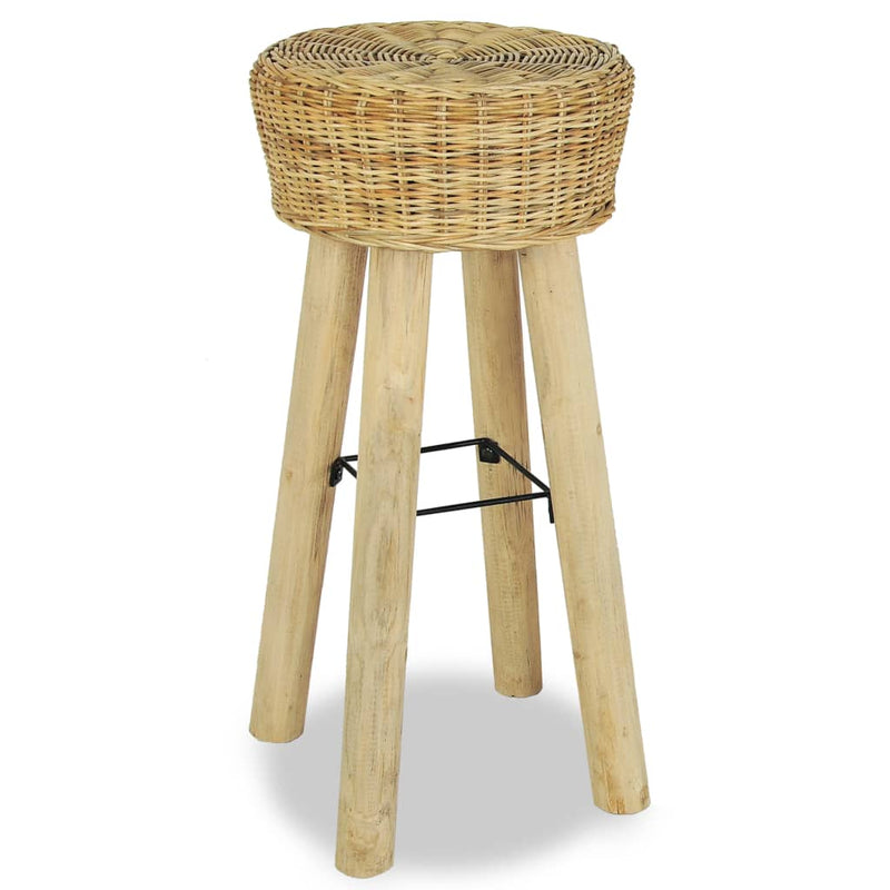 vidaXL Bar Stools 2 pcs Natural Rattan